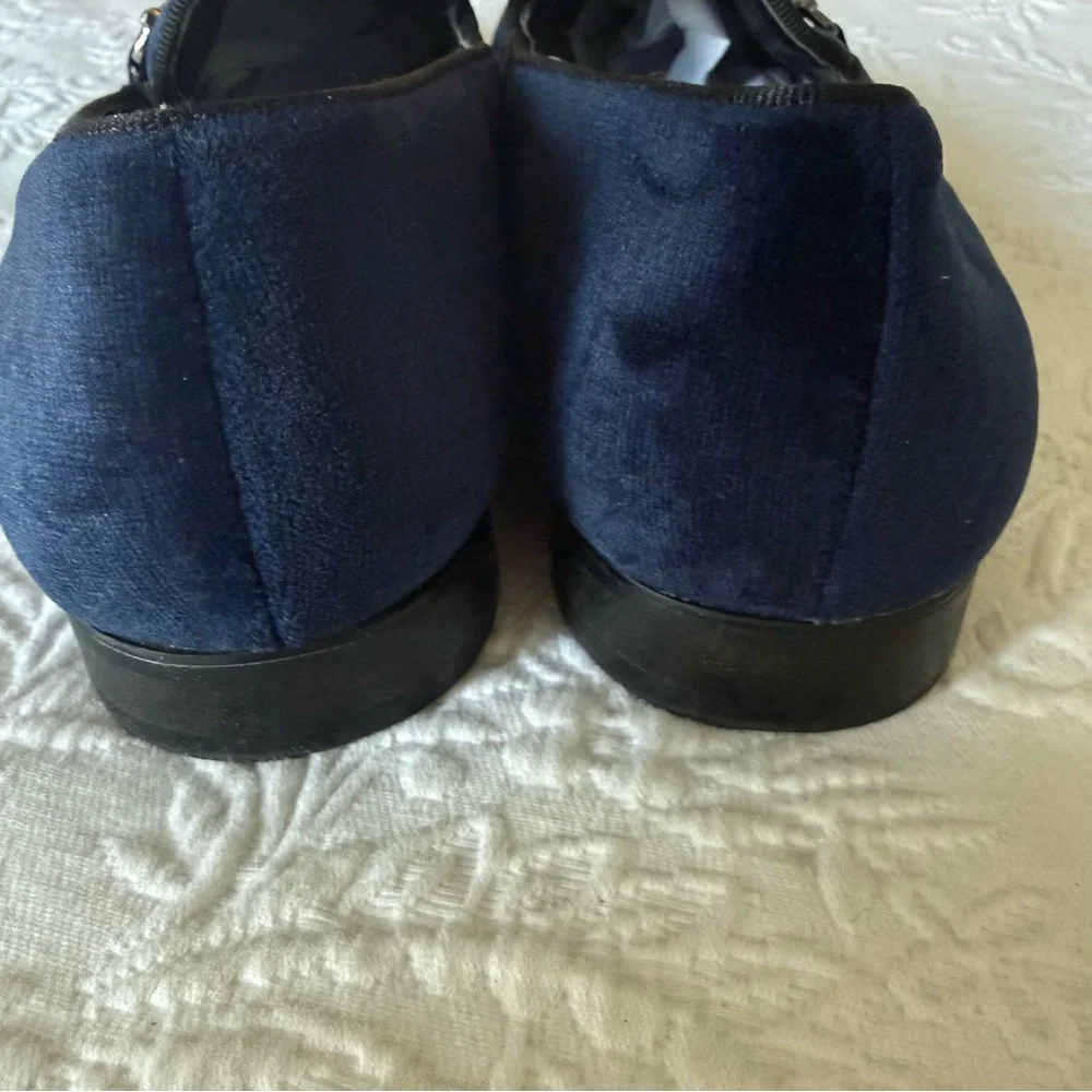 INC International Concepts Navy Loafers with Silver Accent size 8.5